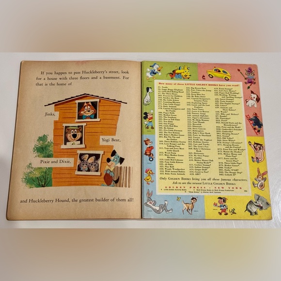 Vintage 1959 Little Golden Book- Huckleberry Hound Builds a House “B” print VGC - Picture 14 of 16